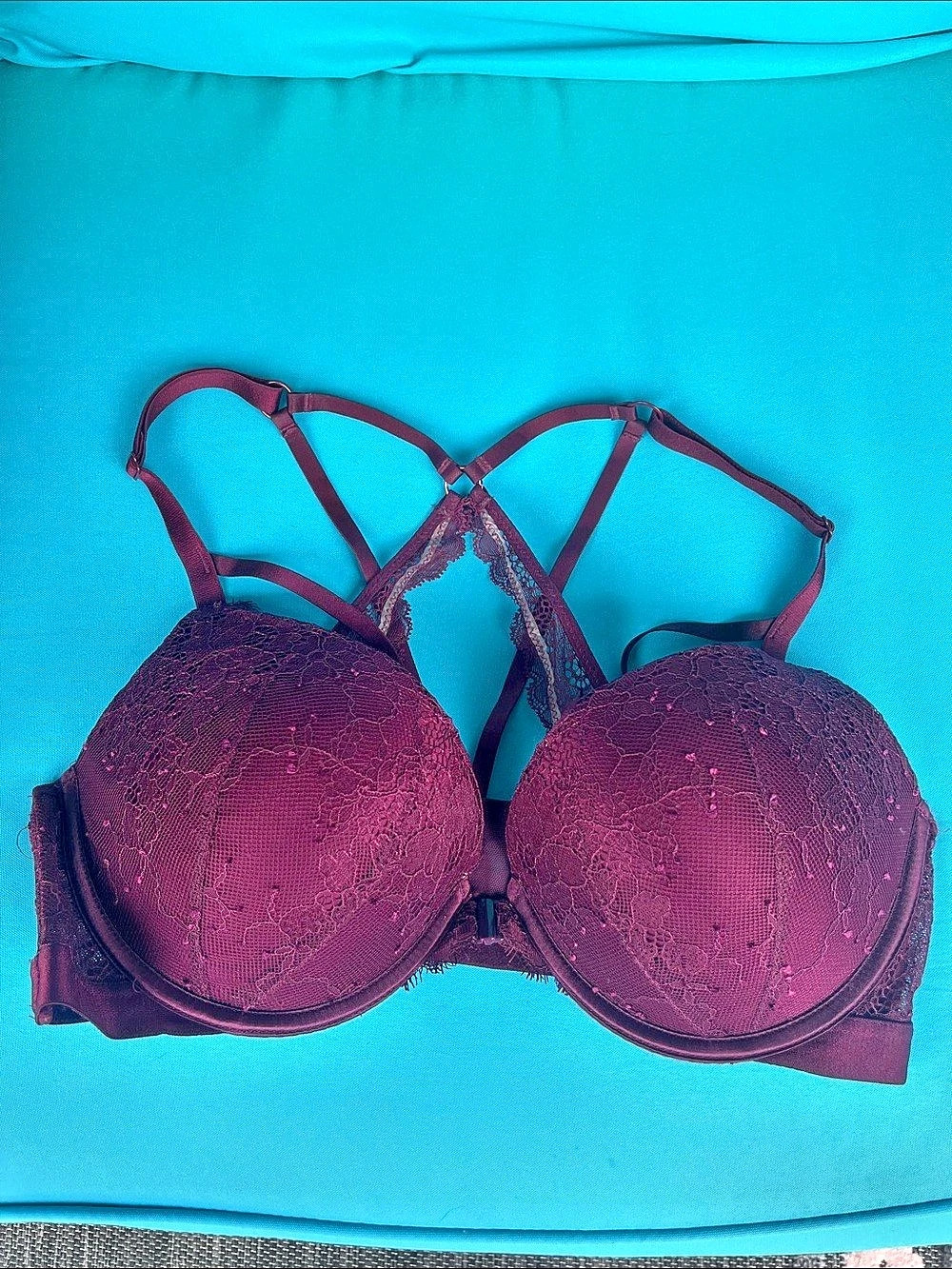 Victoria's Secret Bombshell Add-2-Cups Lace Push-Up Bra Purple